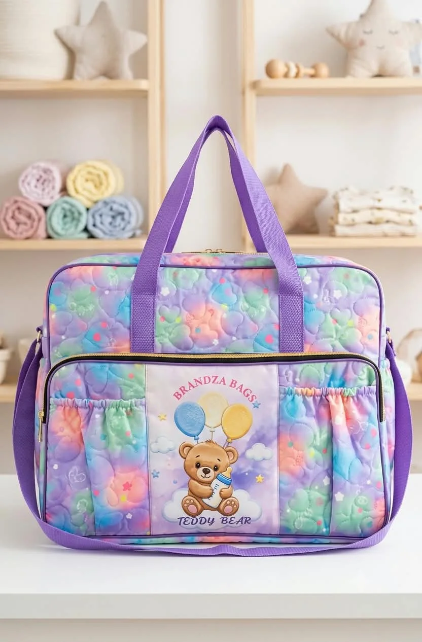 Buy Brandza Teddy Bear Mother Care Bag - Pastel Purple online in Pakistan - Brandza Handbags