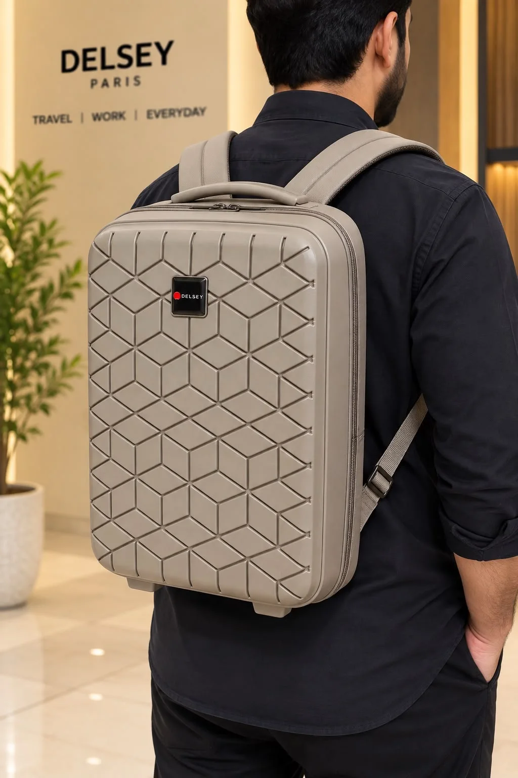 Buy High Quality PP Material Laptop Backpack - Beige online in Pakistan - Brandza Handbags view 2