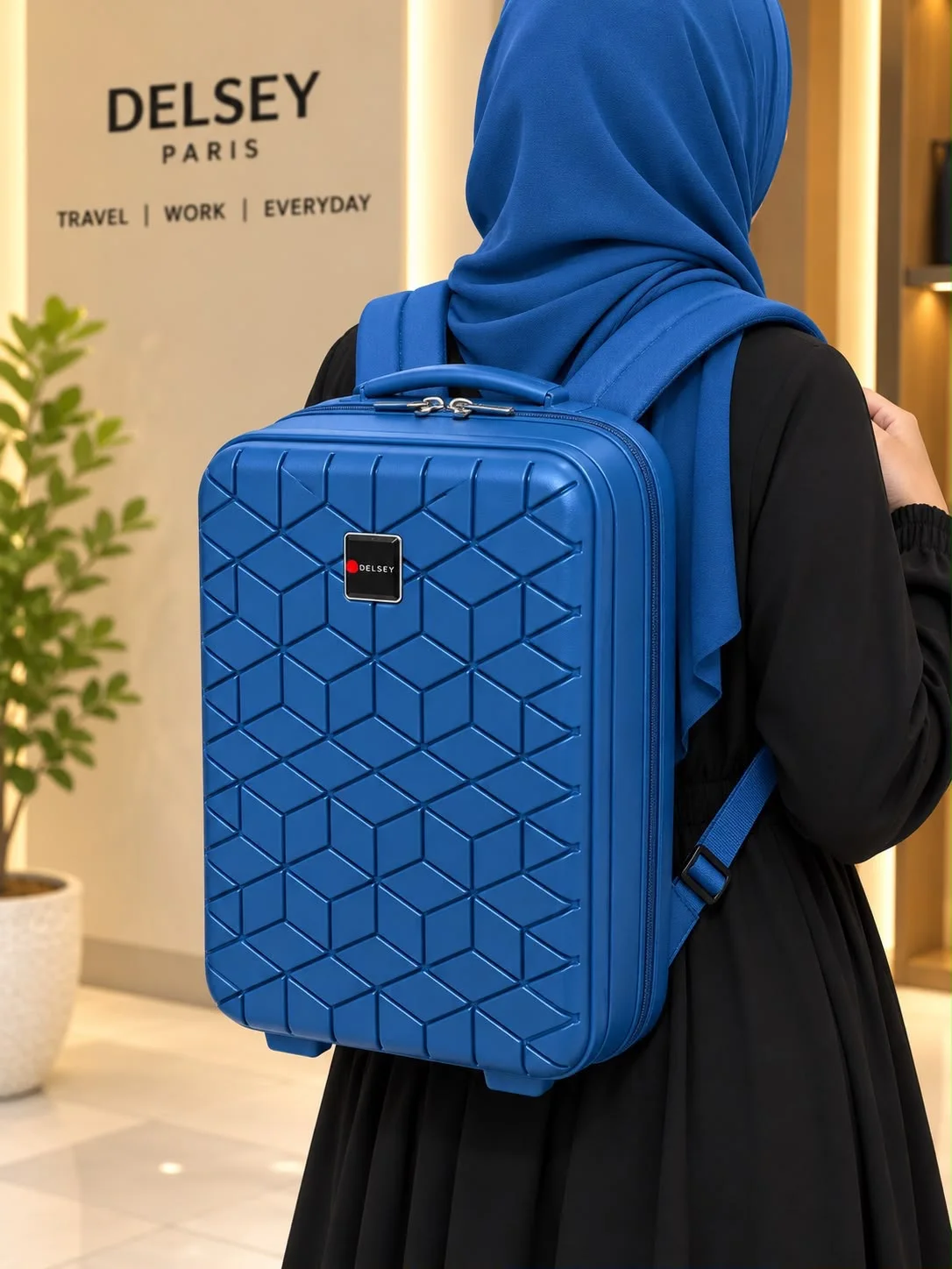 Buy High Quality PP Material Laptop Backpack - Navy Blue online in Pakistan - Brandza Handbags view 2
