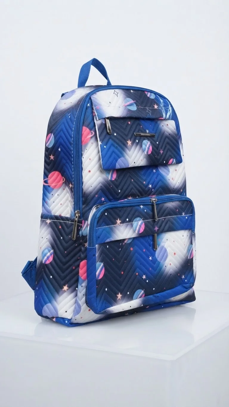 Buy Quilted School & College Backpack - Galaxy Navy online in Pakistan - Brandza Handbags