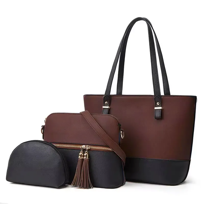 Serivo Serivo 3 Piece Handbag Set - Brown Matching Bag & Shoes Combo - matching bag and shoes combo online Lahore