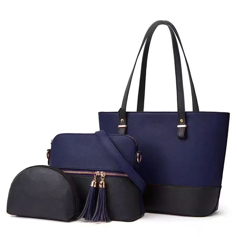 Serivo Serivo 3 Piece Handbag Set - Navy Matching Bag & Shoes Combo - matching bag and shoes combo online Karachi