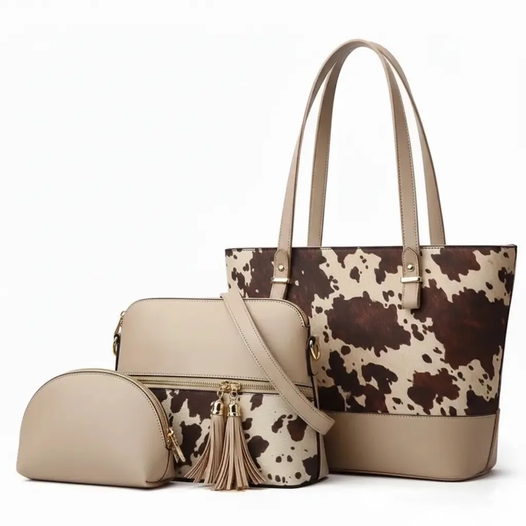Serivo Serivo 3 Piece Handbag Set - Beige Matching Bag Combo - matching bag and shoes combo online Islamabad