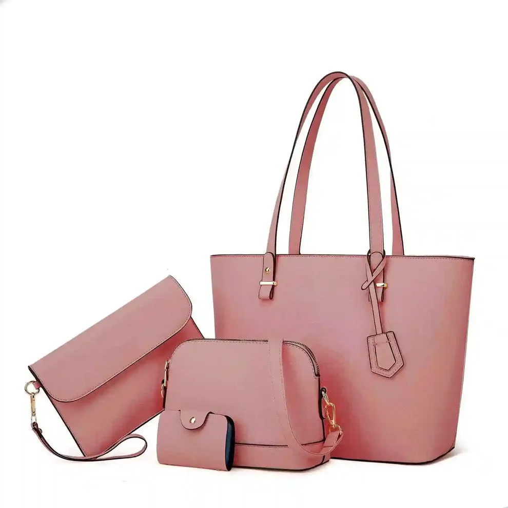 Serivo Serivo Office Handbag Set - Beige Matching Bag Combo in Pink - matching bag and shoes combo online Lahore