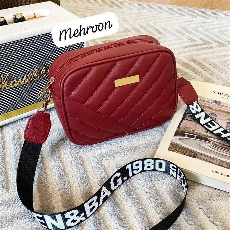 Buy Quilted Wide Strap Crossbody Bag - Maroon online in Pakistan - Serivo Handbags