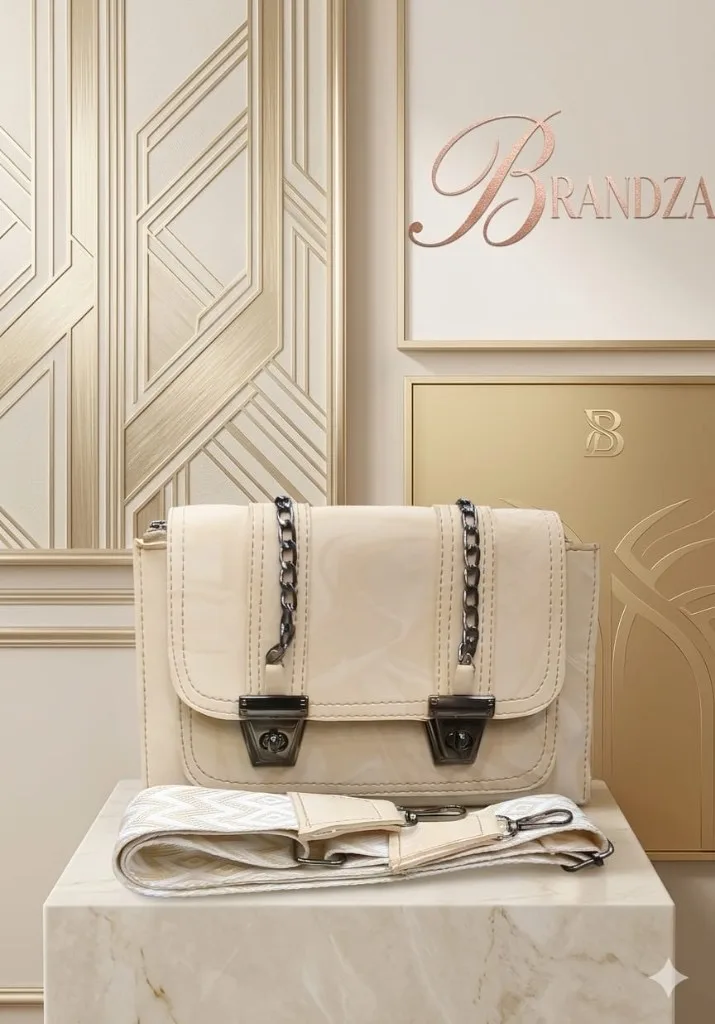 Buy Serivo Crossbody Chain Lock - Beige online in Pakistan - Serivo Handbags
