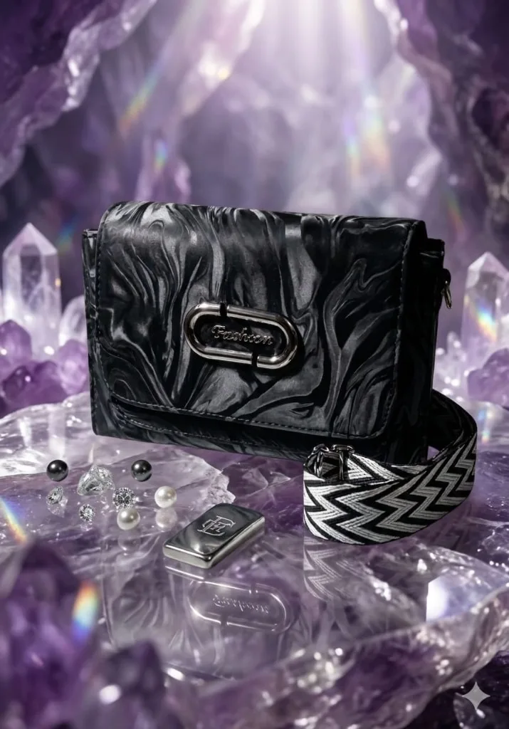 Buy Serivo Crossbody Chevron Coin - Black online in Pakistan - Serivo Handbags