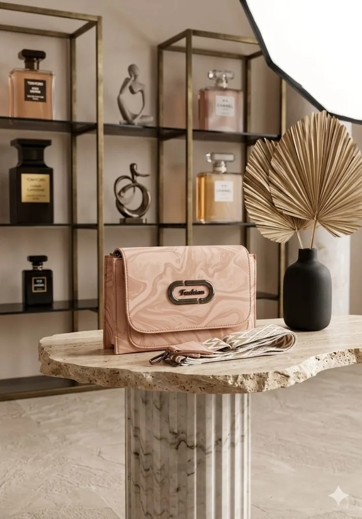 Buy Serivo Crossbody Chevron Coin - Mauve online in Pakistan - Serivo Handbags