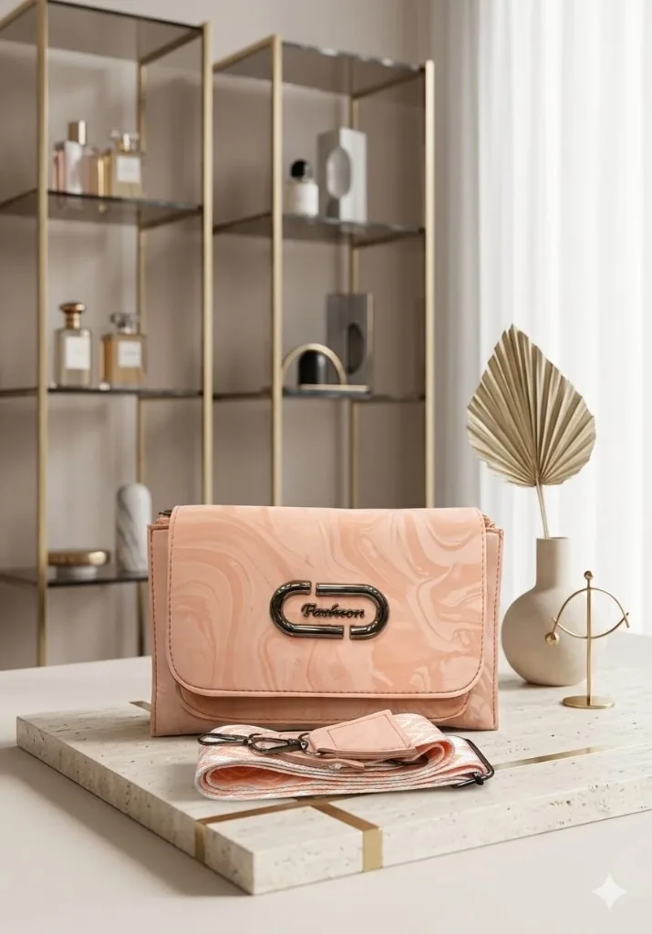 Buy Serivo Crossbody Chevron Coin - Peach online in Pakistan - Serivo Handbags