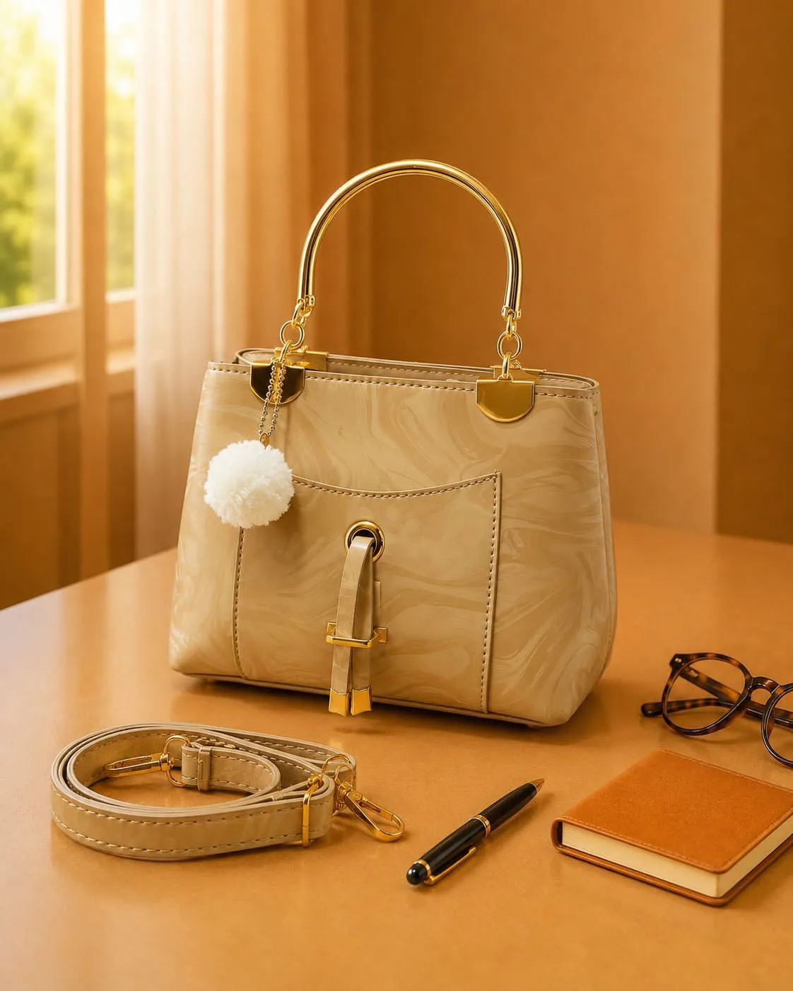Buy Serivo Marble Handbag - Pink in Beige online in Pakistan - Serivo Handbags
