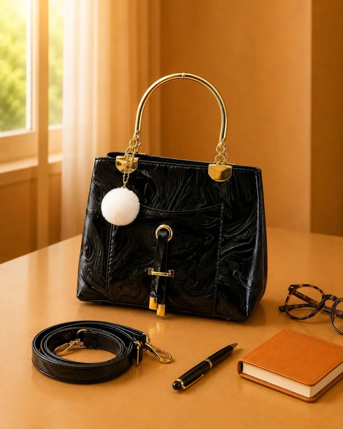 Buy Serivo Marble Handbag - Pink in Black online in Pakistan - Serivo Handbags