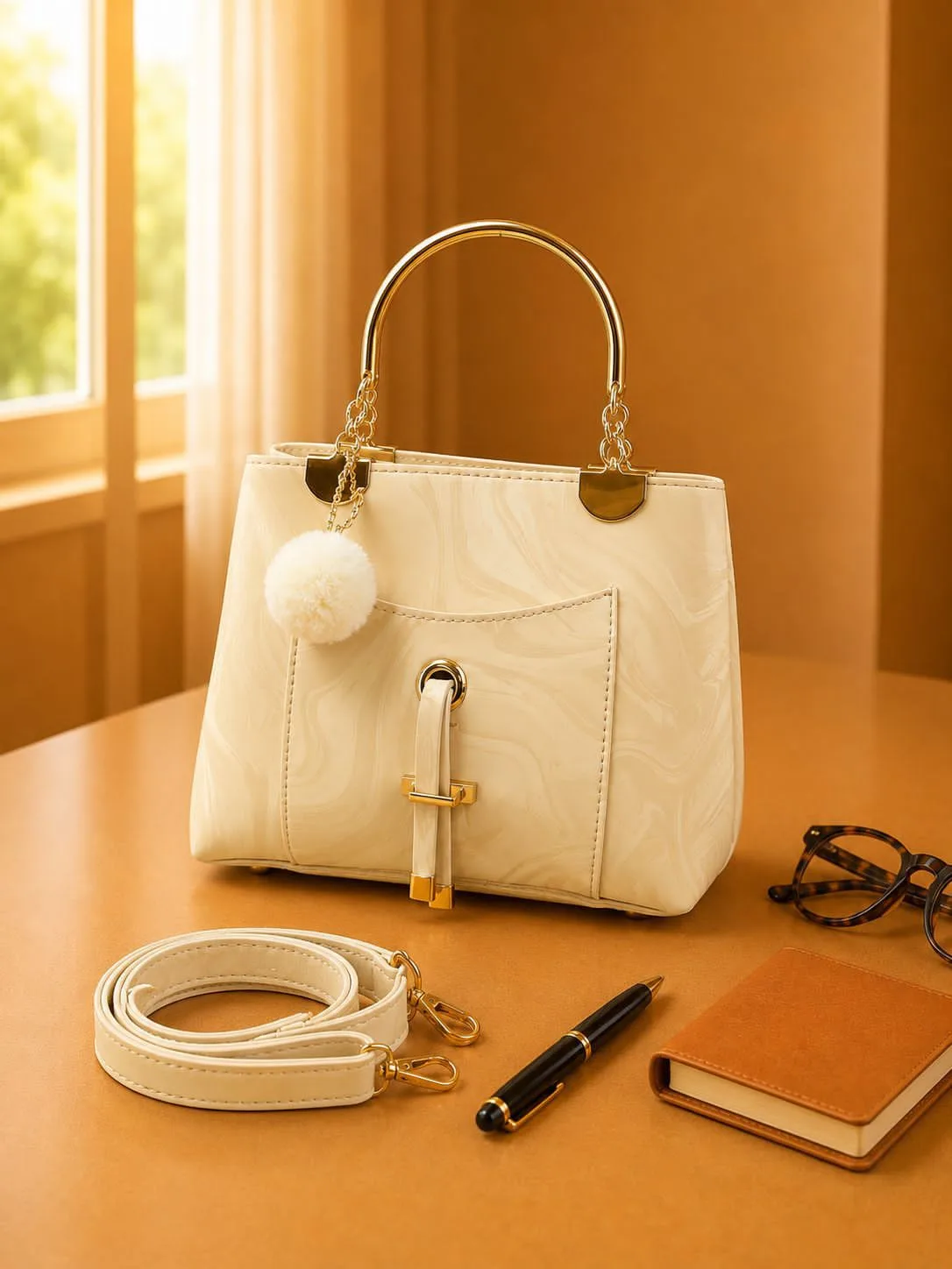 Buy Serivo Marble Handbag - Cream online in Pakistan - Serivo Handbags