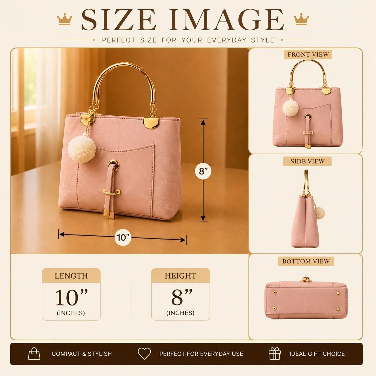 Buy Serivo Marble Handbag - Mauve online in Pakistan - Serivo Handbags view 2