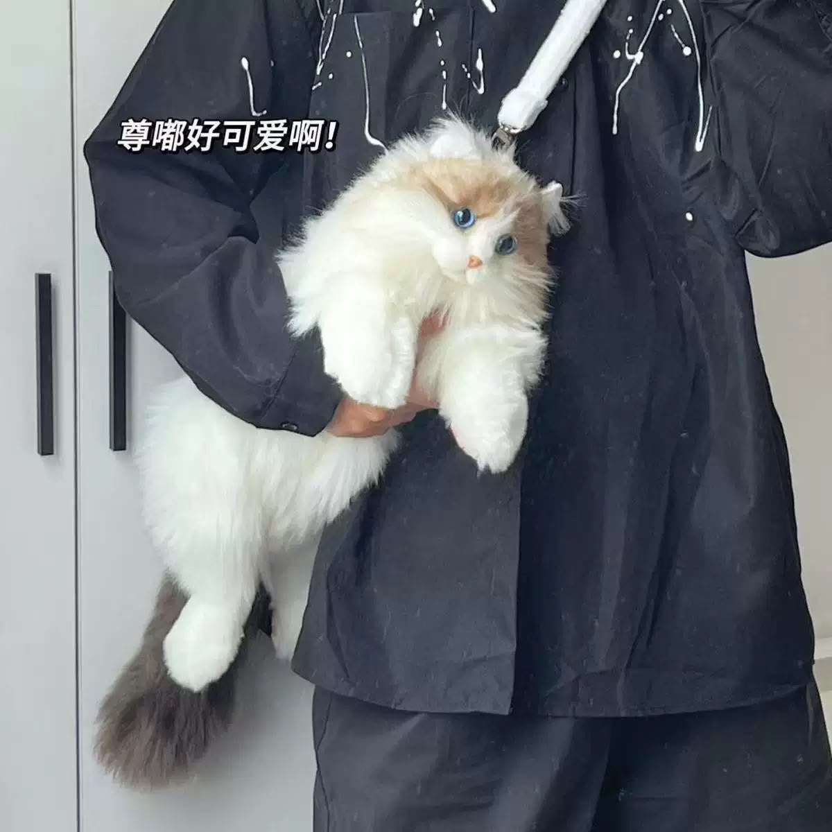 Buy Realistic Meowing Cat Plush Backpack – Interactive Fluffy Kitten Bag with Sound online in Pakistan - Brandza Handbags view 12