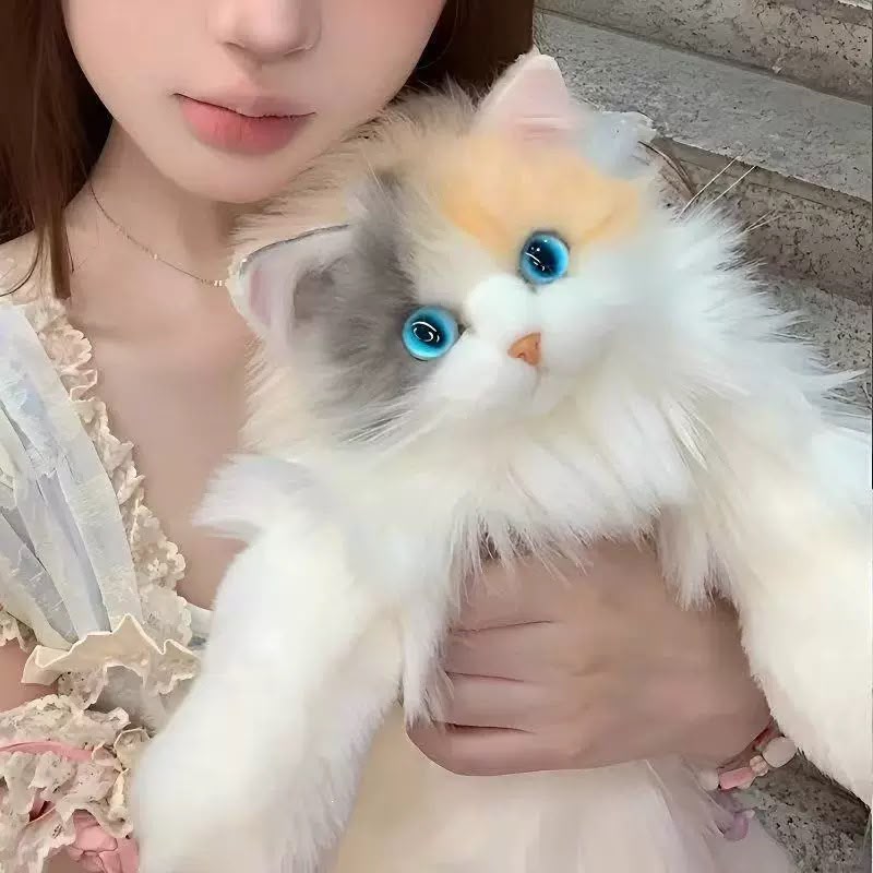 Buy Realistic Meowing Cat Plush Backpack – Interactive Fluffy Kitten Bag with Sound online in Pakistan - Brandza Handbags view 14