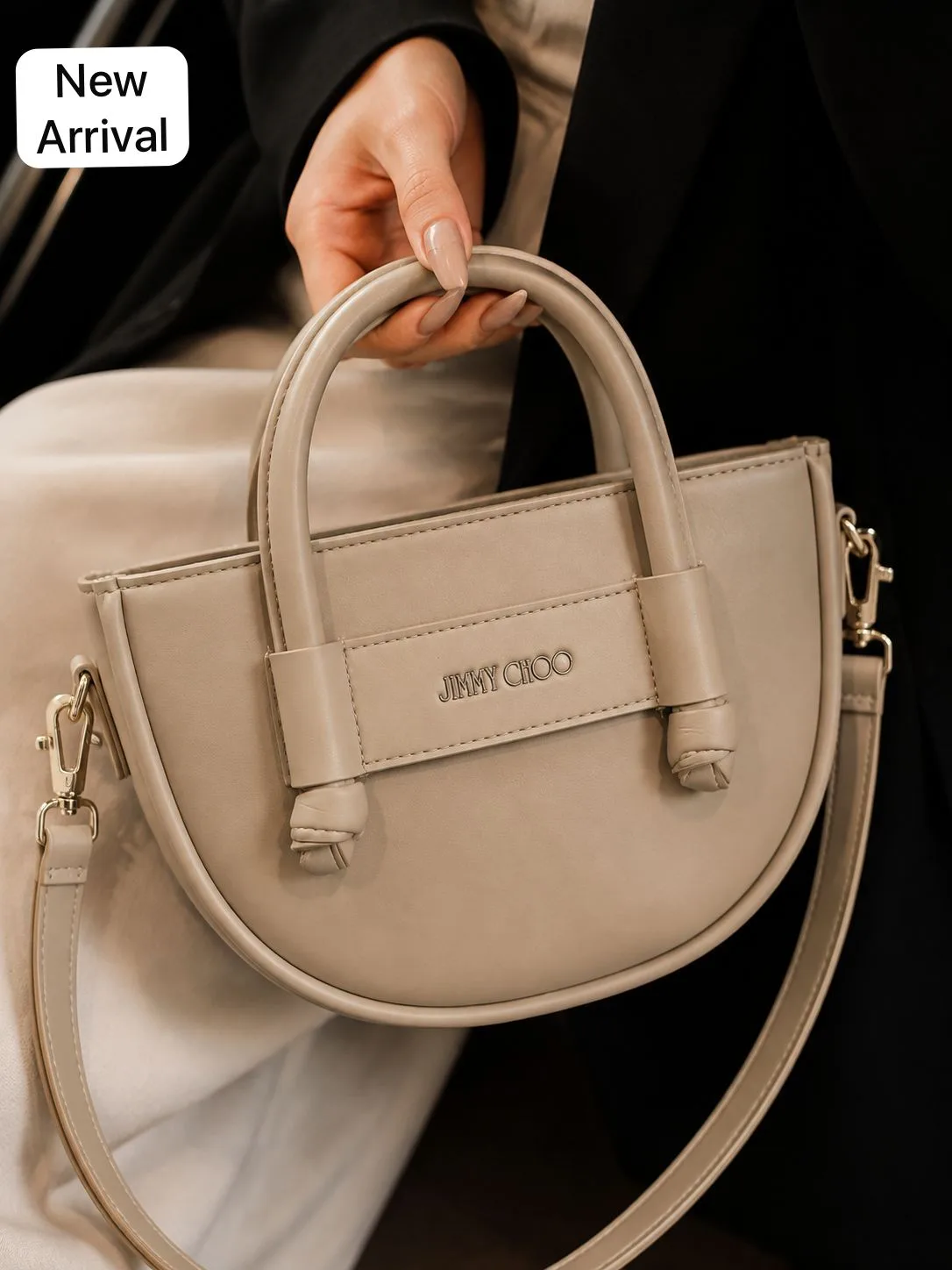 Buy New Moon Bag - Navy in Beige online in Pakistan - Serivo Handbags