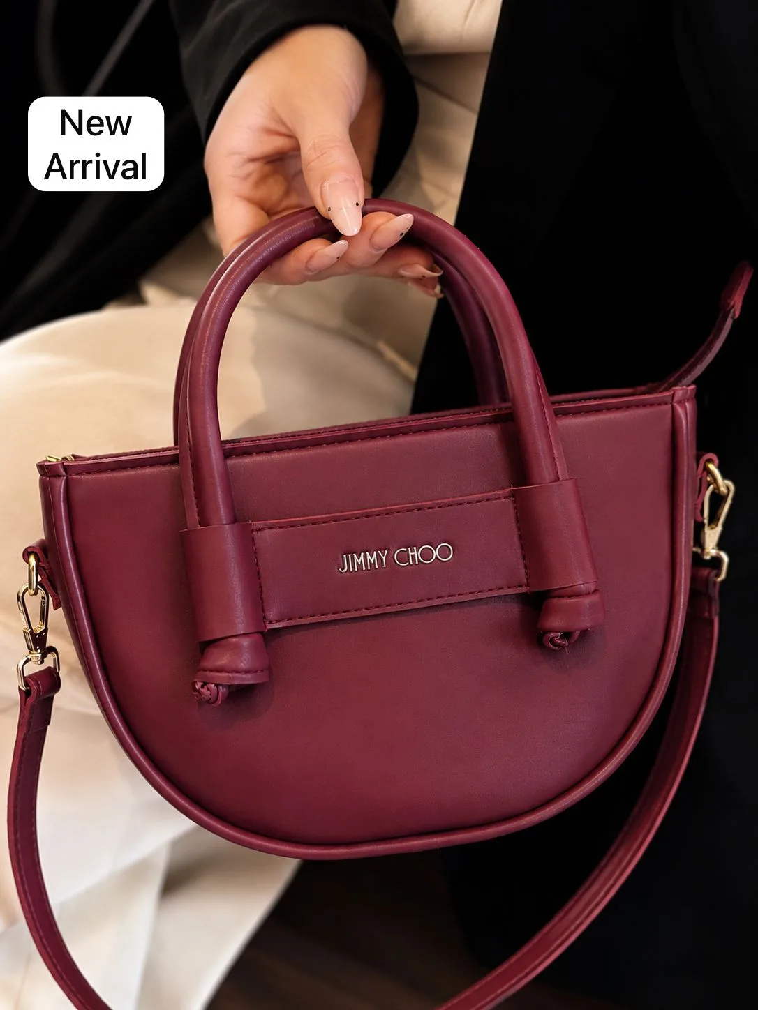 Buy New Moon Bag - Navy in Burgundy online in Pakistan - Serivo Handbags
