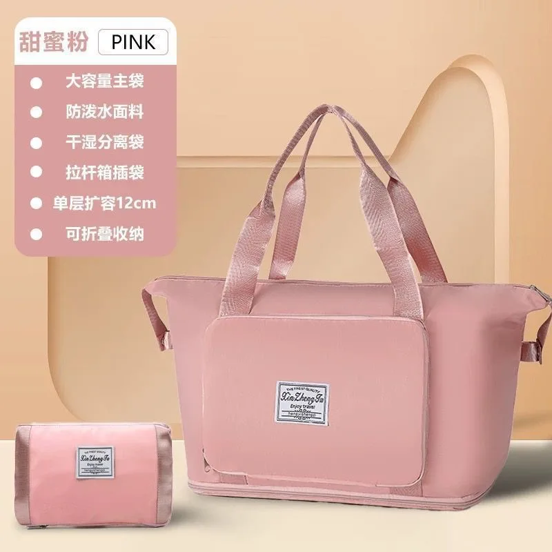 Buy Serivo Expandable Foldable Travel & Mother Care Bag - Pink online in Pakistan - Serivo Handbags