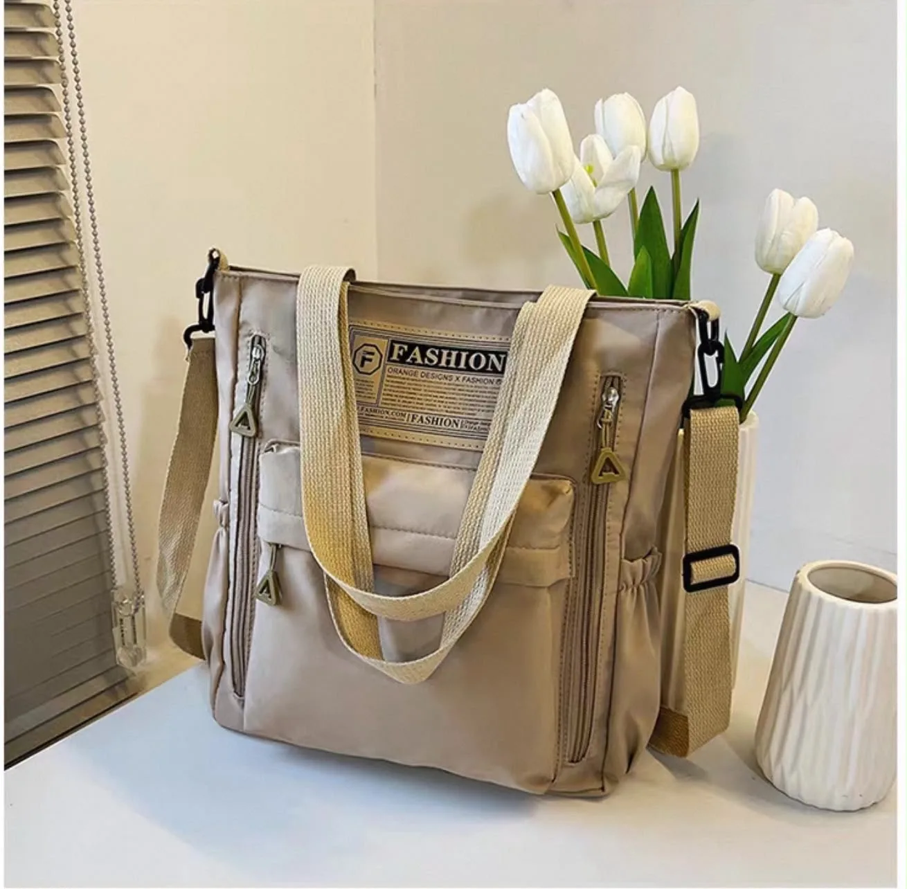 Buy Serivo Travel & Mother Care Bag - Beige online in Pakistan - Serivo Handbags view 2