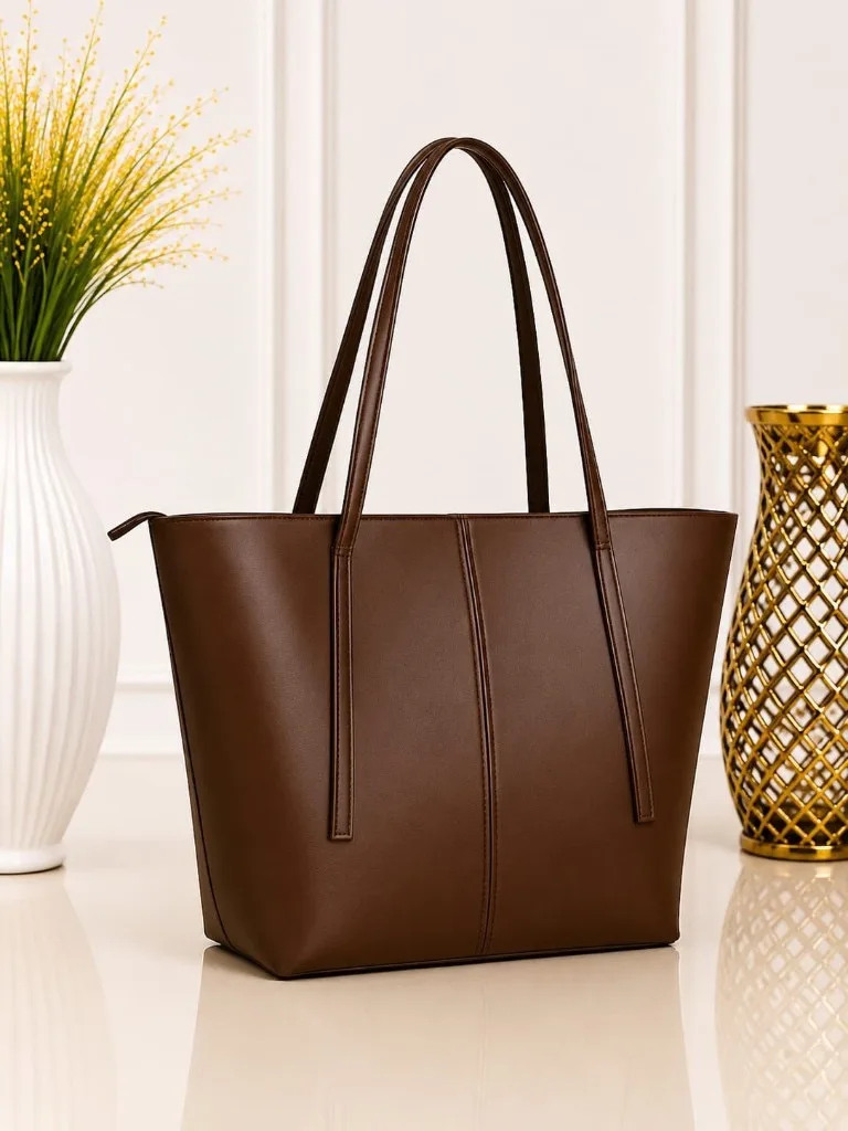 Buy Serivo Classic Tote Bag - Brown online in Pakistan - Serivo Handbags