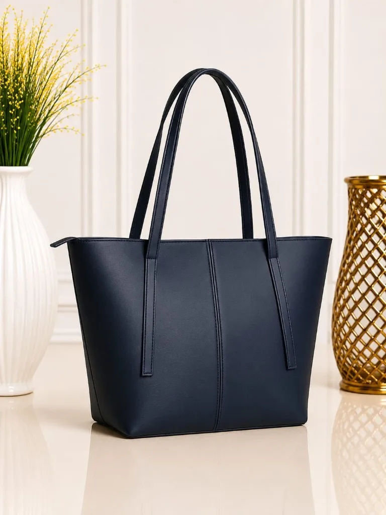 Buy Serivo Classic Tote Bag - Navy Blue online in Pakistan - Serivo Handbags