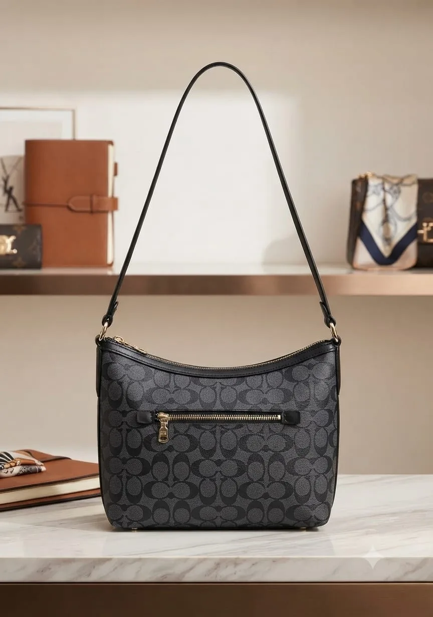 Buy Serivo Signature Hobo Tote - Brown Coach in Charcoal Coach online in Pakistan - Serivo Handbags